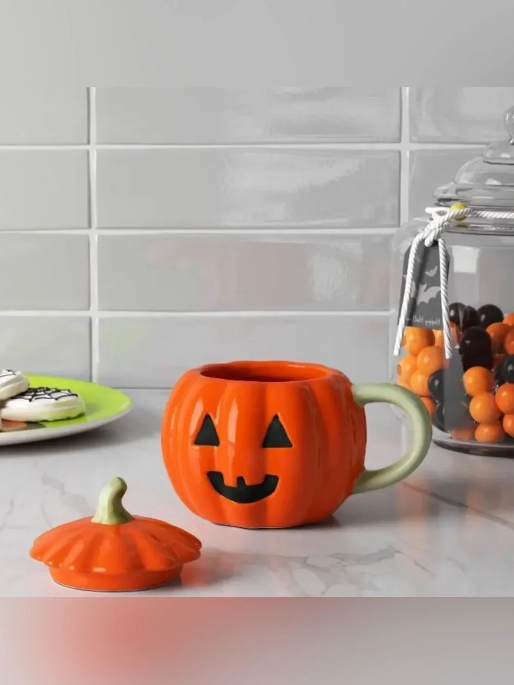 Hyde and EEK! Jack-O-Lantern Mini Figural Mug with Lid - Set of 2